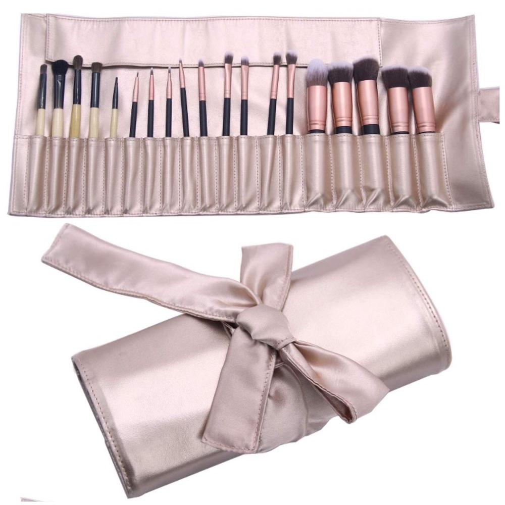 NEW! Leather Makeup Brush Rolling Case Holder